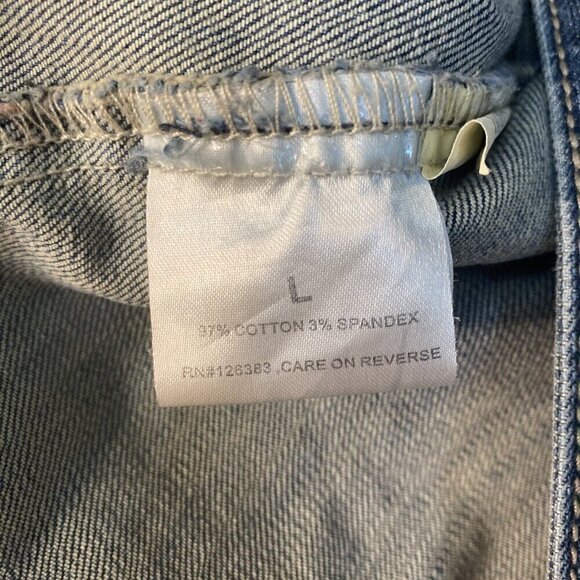 Zenim Size Large Western Shirt Jacket Pearl Snap Close Emb Faux Gem Details - Picture 7 of 8